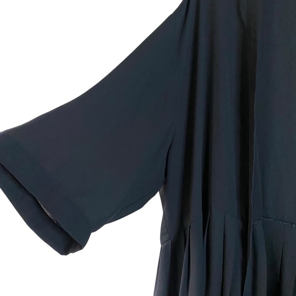 ASOS Open Front Black Whimsigoth Pleated Duster Jacket Cardigan Kimono  SZ 22 - Picture 3 of 9